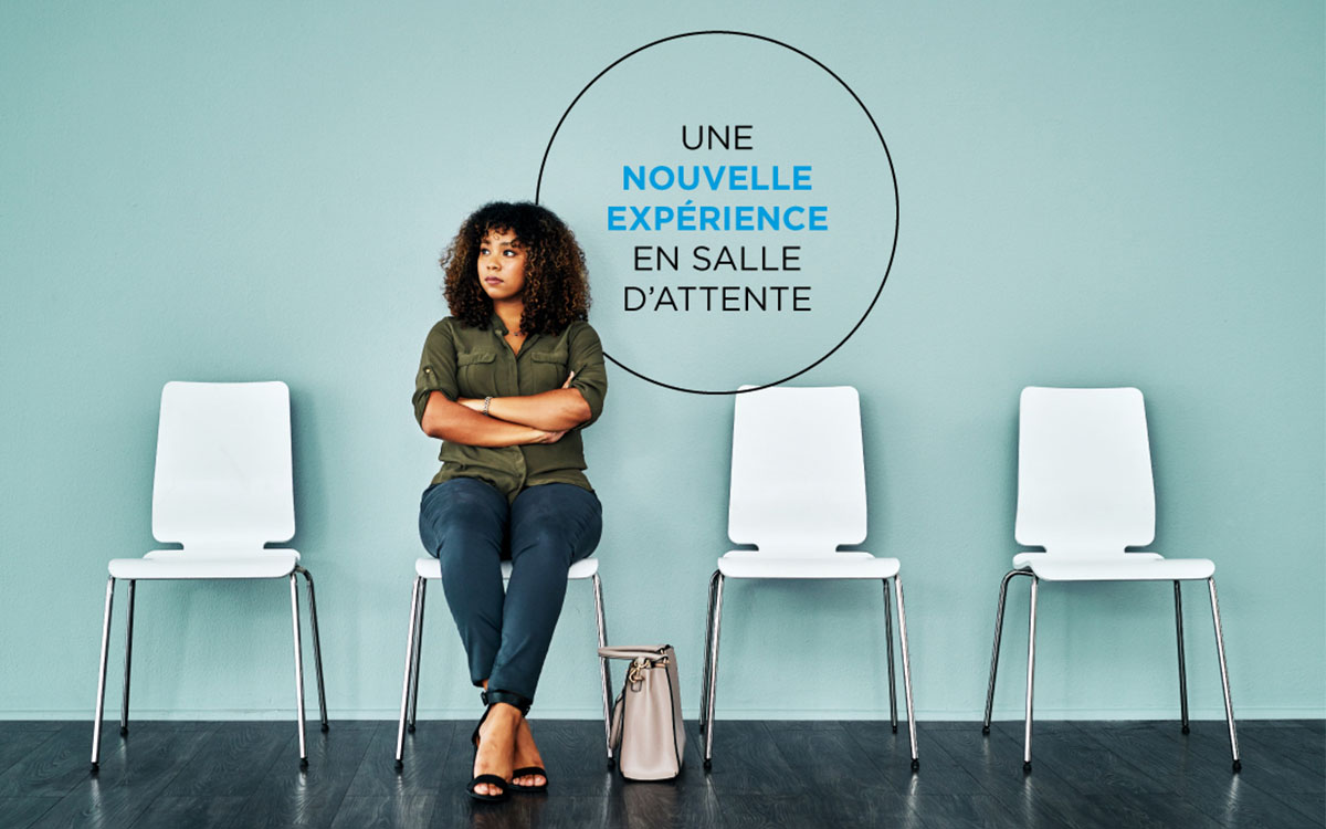 Salle d'attente avec affichage numérique